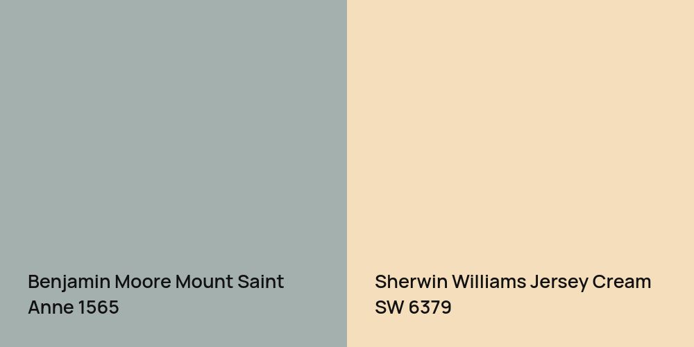 Benjamin Moore Mount Saint Anne vs. Sherwin Williams Jersey Cream