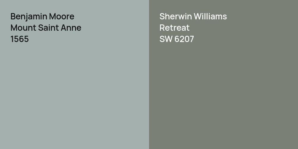 Benjamin Moore Mount Saint Anne vs. Sherwin Williams Retreat