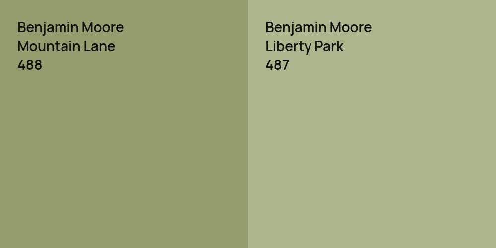 Benjamin Moore Mountain Lane vs. Benjamin Moore Liberty Park