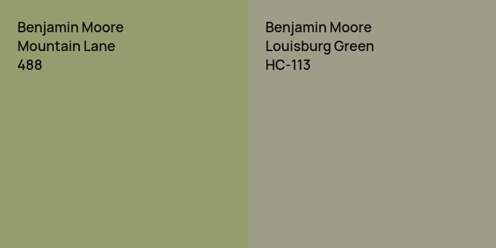 Benjamin Moore Mountain Lane vs. Benjamin Moore Louisburg Green