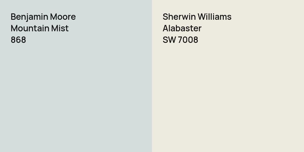 Benjamin Moore Mountain Mist vs. Sherwin Williams Alabaster