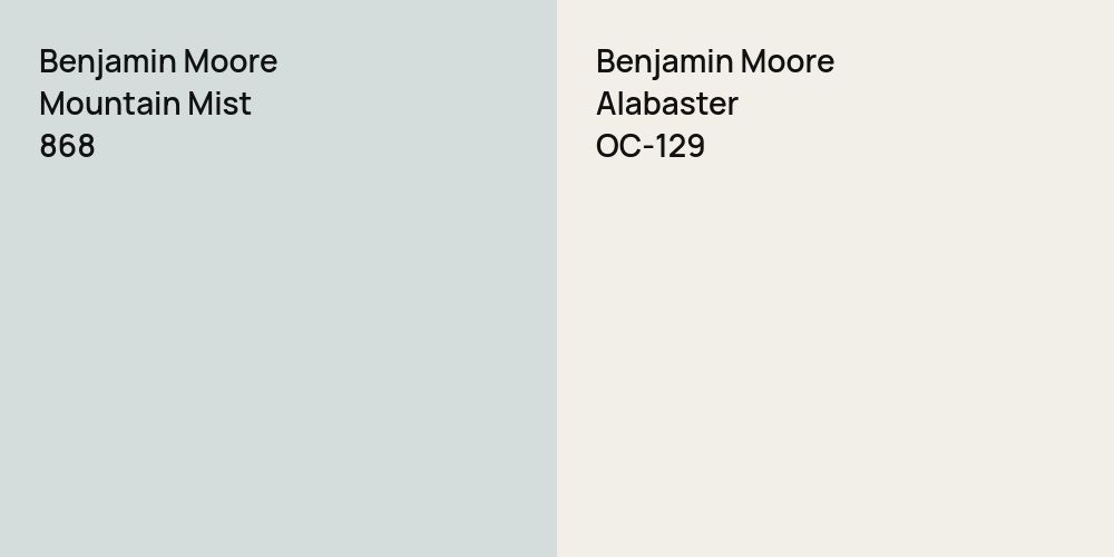 Benjamin Moore Mountain Mist vs. Benjamin Moore Alabaster