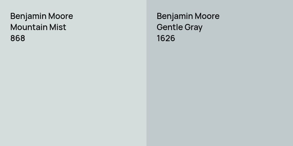 Benjamin Moore Mountain Mist vs. Benjamin Moore Gentle Gray