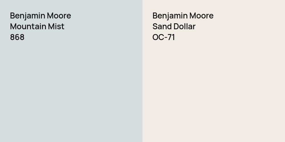 Benjamin Moore Mountain Mist vs. Benjamin Moore Sand Dollar