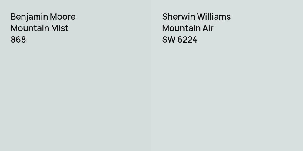 Benjamin Moore Mountain Mist vs. Sherwin Williams Mountain Air