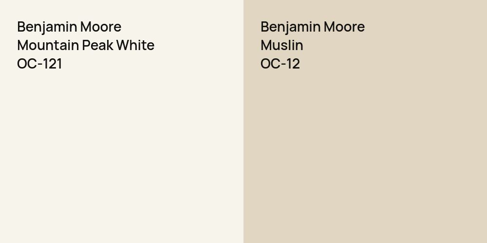 Benjamin Moore Mountain Peak White vs. Benjamin Moore Muslin