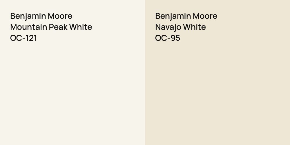 Benjamin Moore Mountain Peak White vs. Benjamin Moore Navajo White