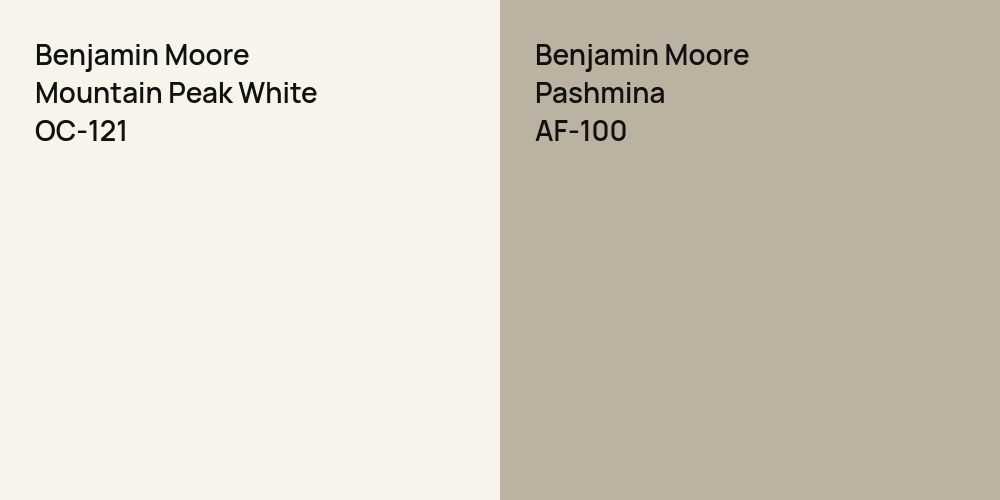 Benjamin Moore Mountain Peak White vs. Benjamin Moore Pashmina