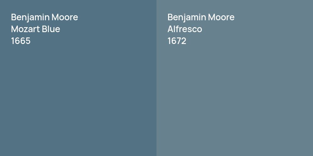 Benjamin Moore Mozart Blue vs. Benjamin Moore Alfresco