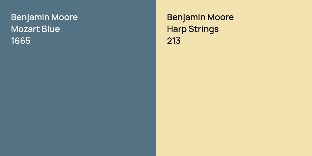 Benjamin Moore Mozart Blue vs. Benjamin Moore Harp Strings