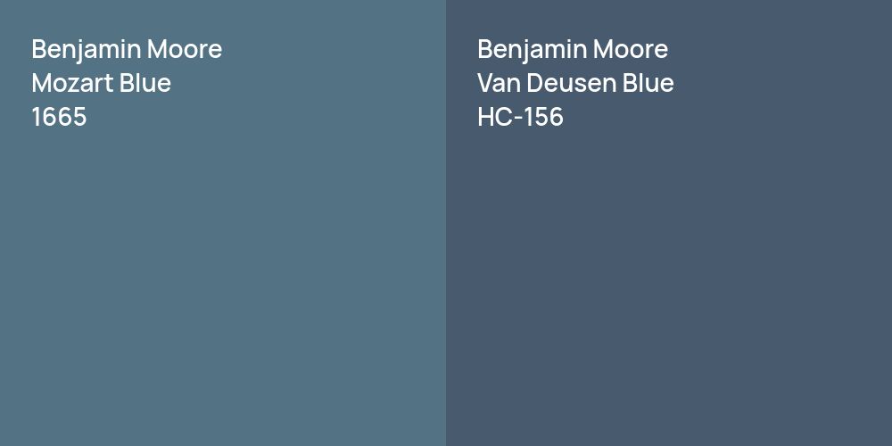 Benjamin Moore Mozart Blue vs. Benjamin Moore Van Deusen Blue