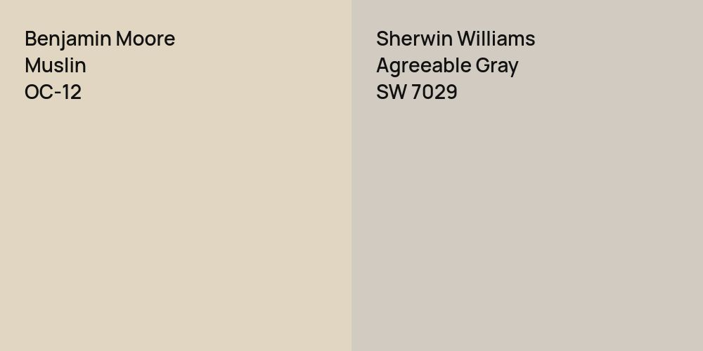 Benjamin Moore Muslin vs. Sherwin Williams Agreeable Gray