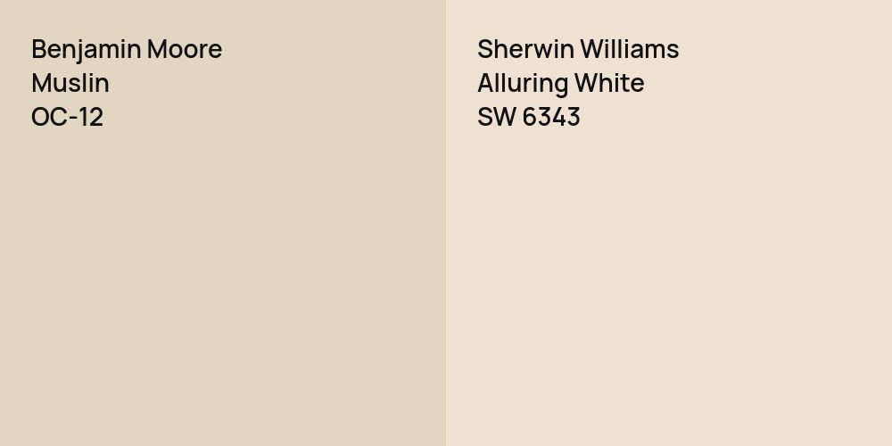 Benjamin Moore Muslin vs. Sherwin Williams Alluring White