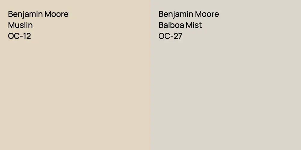 Benjamin Moore Muslin vs. Benjamin Moore Balboa Mist