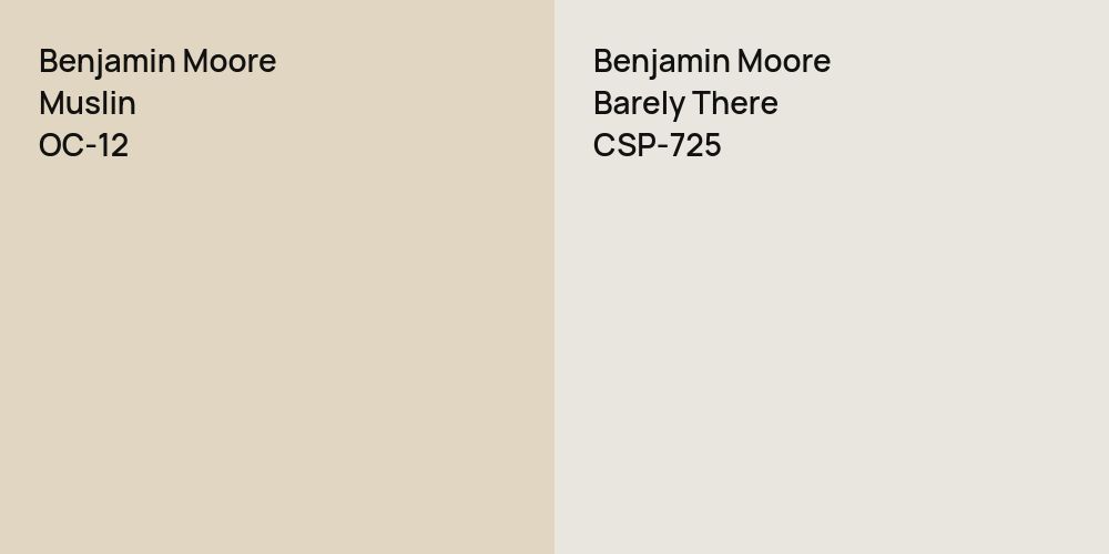 Benjamin Moore Muslin vs. Benjamin Moore Barely There