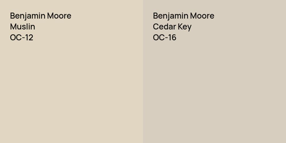 Benjamin Moore Muslin vs. Benjamin Moore Cedar Key