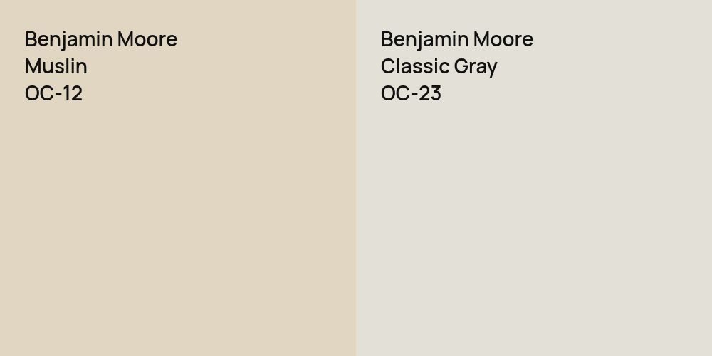 Benjamin Moore Muslin vs. Benjamin Moore Classic Gray