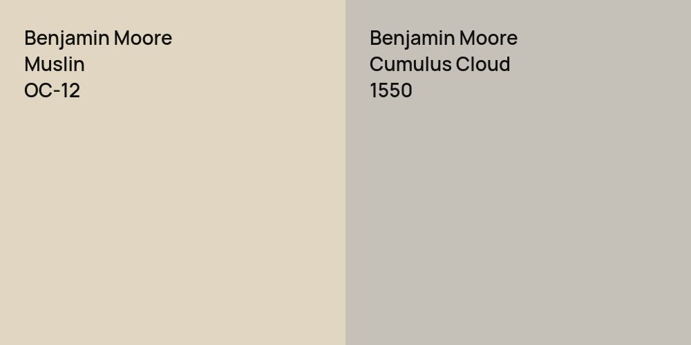 Benjamin Moore Muslin vs. Benjamin Moore Cumulus Cloud