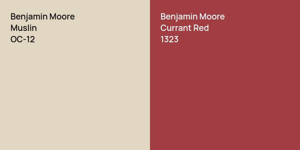 Benjamin Moore Muslin vs. Benjamin Moore Currant Red