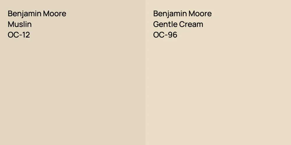 Benjamin Moore Muslin vs. Benjamin Moore Gentle Cream