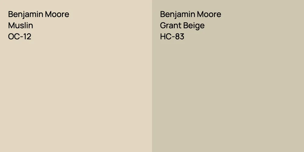 Benjamin Moore Muslin vs. Benjamin Moore Grant Beige