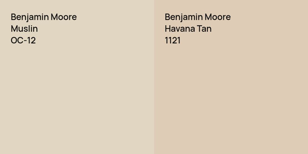 Benjamin Moore Muslin vs. Benjamin Moore Havana Tan