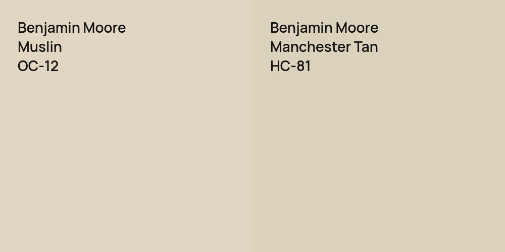 Benjamin Moore Muslin vs. Benjamin Moore Manchester Tan