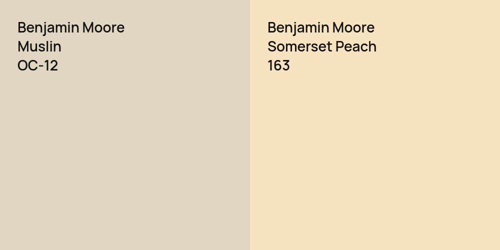 Benjamin Moore Muslin vs. Benjamin Moore Somerset Peach