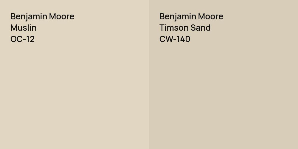 Benjamin Moore Muslin vs. Benjamin Moore Timson Sand