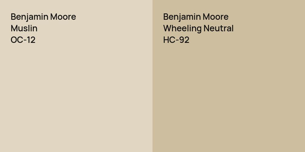 Benjamin Moore Muslin vs. Benjamin Moore Wheeling Neutral