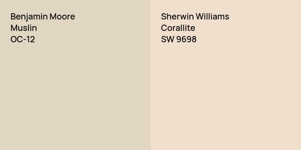 Benjamin Moore Muslin vs. Sherwin Williams Corallite