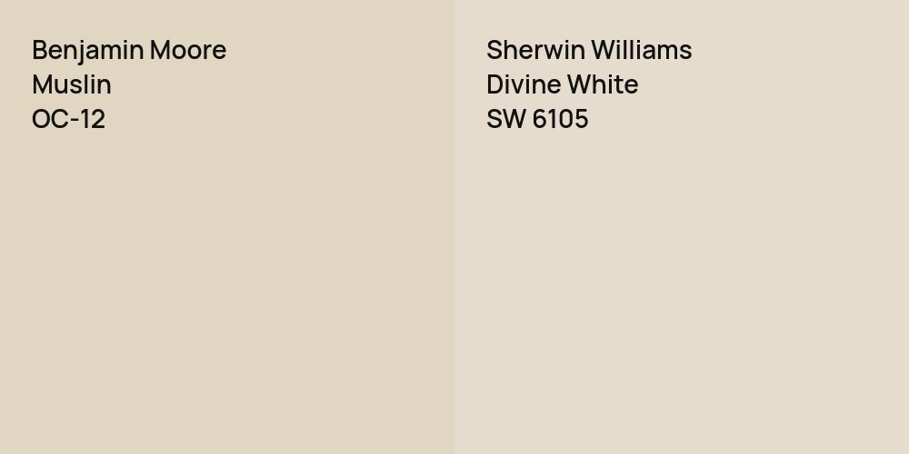 Benjamin Moore Muslin vs. Sherwin Williams Divine White