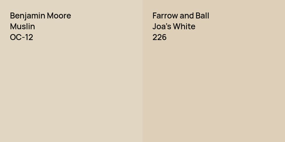 Benjamin Moore Muslin vs. Farrow and Ball Joa's White