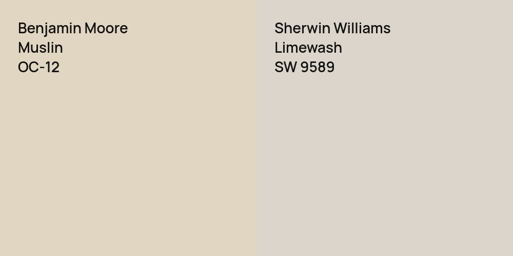 Benjamin Moore Muslin vs. Sherwin Williams Limewash