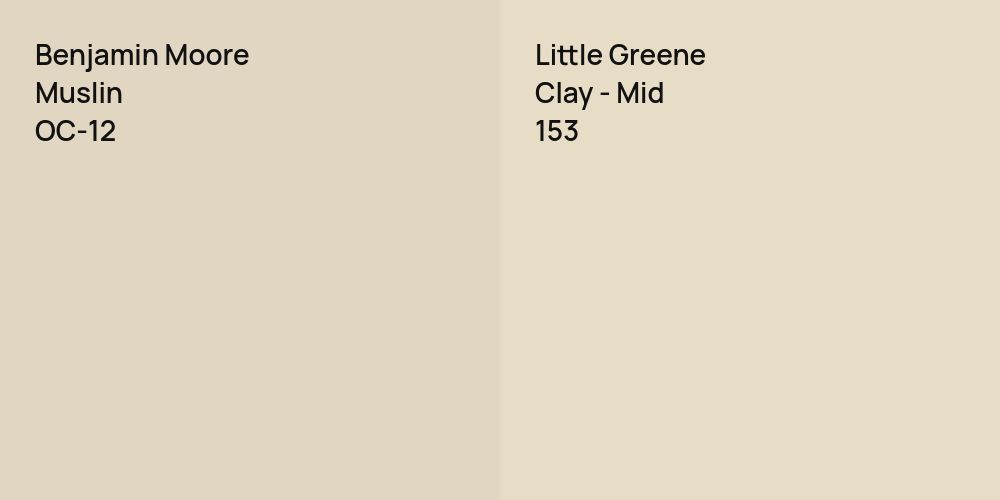 Benjamin Moore Muslin vs. Little Greene Clay - Mid