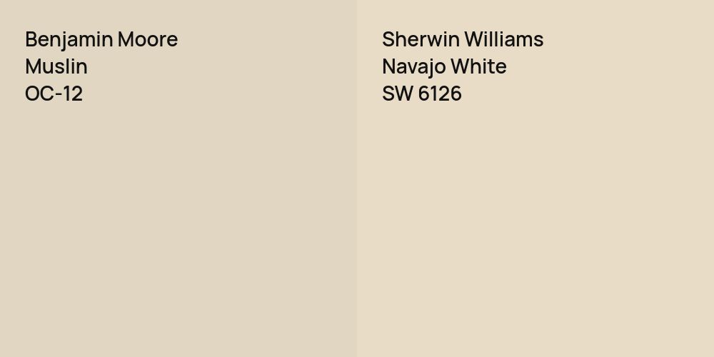 Benjamin Moore Muslin vs. Sherwin Williams Navajo White