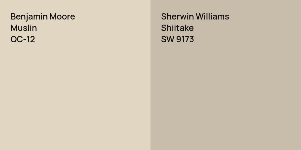 Benjamin Moore Muslin vs. Sherwin Williams Shiitake