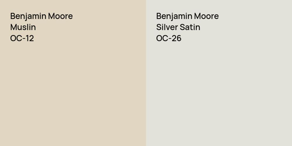 Benjamin Moore Muslin vs. Benjamin Moore Silver Satin