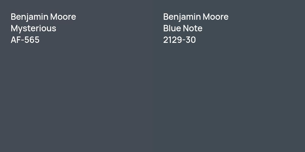 Benjamin Moore Mysterious vs. Benjamin Moore Blue Note