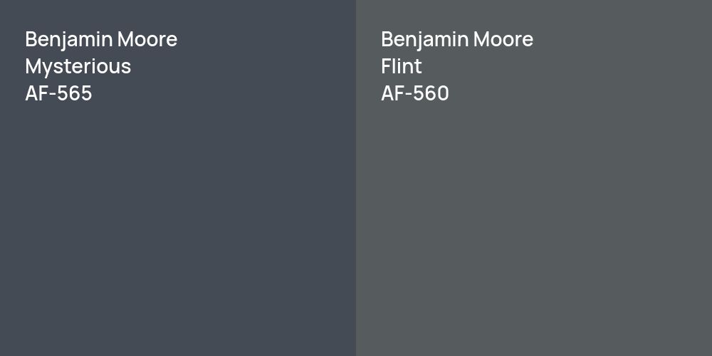 Benjamin Moore Mysterious vs. Benjamin Moore Flint