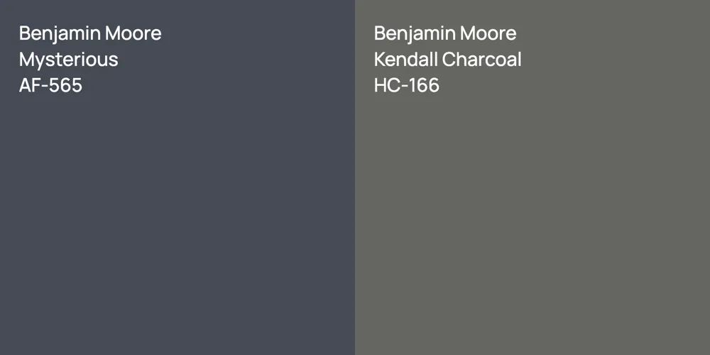 Benjamin Moore Mysterious vs. Benjamin Moore Kendall Charcoal