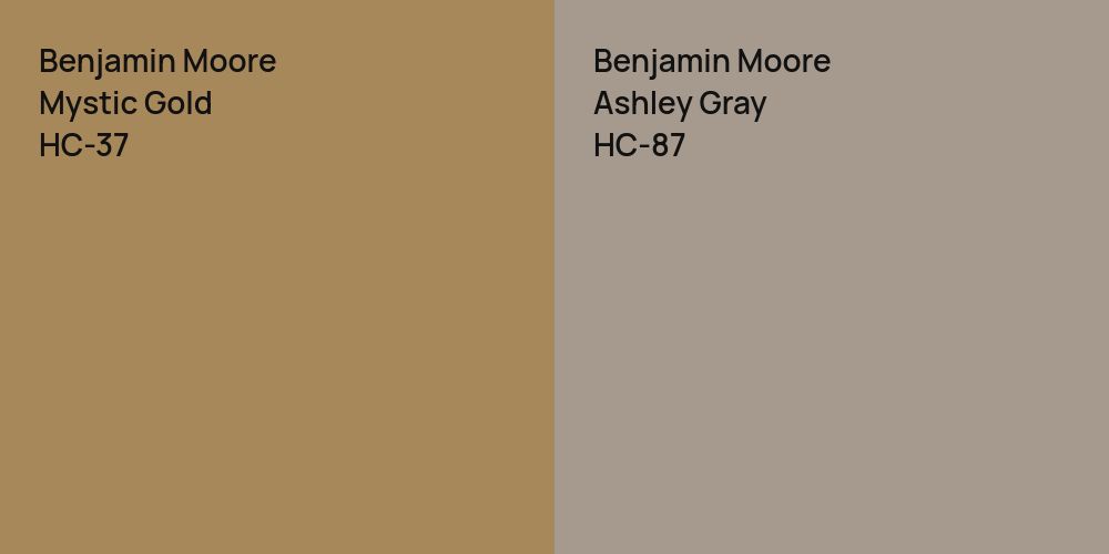 Benjamin Moore Mystic Gold vs. Benjamin Moore Ashley Gray