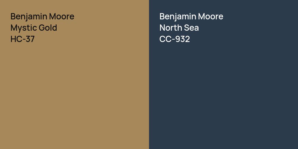 Benjamin Moore Mystic Gold vs. Benjamin Moore North Sea