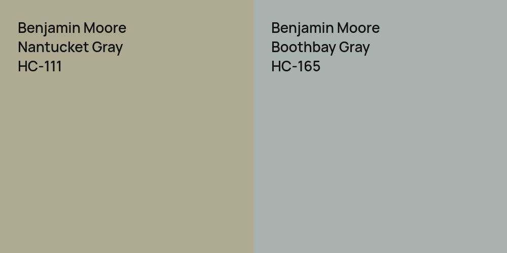 Benjamin Moore Nantucket Gray vs. Benjamin Moore Boothbay Gray