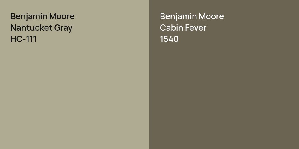 Benjamin Moore Nantucket Gray vs. Benjamin Moore Cabin Fever