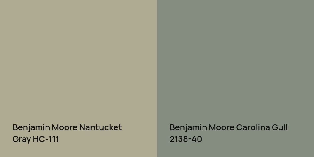 Benjamin Moore Nantucket Gray vs. Benjamin Moore Carolina Gull