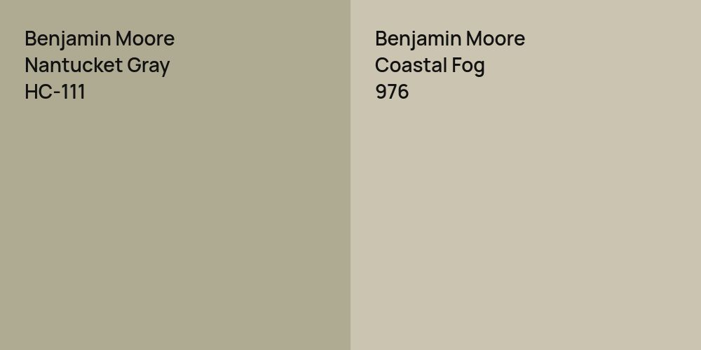 Benjamin Moore Nantucket Gray vs. Benjamin Moore Coastal Fog