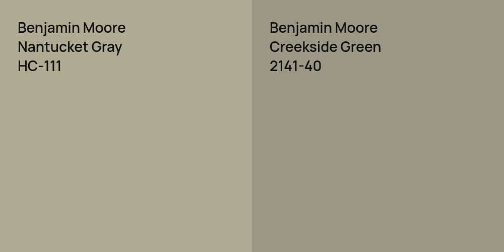 Benjamin Moore Nantucket Gray vs. Benjamin Moore Creekside Green