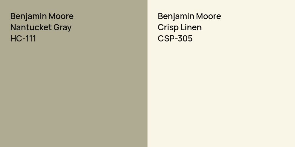 Benjamin Moore Nantucket Gray vs. Benjamin Moore Crisp Linen