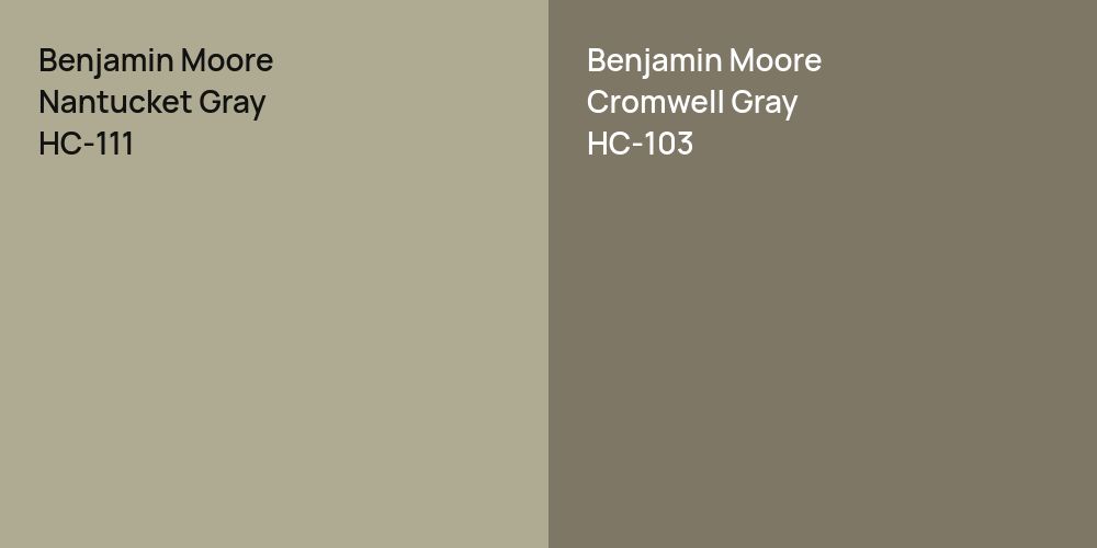 Benjamin Moore Nantucket Gray vs. Benjamin Moore Cromwell Gray